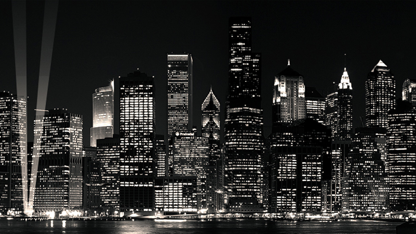 black and white desktop wallpaper city